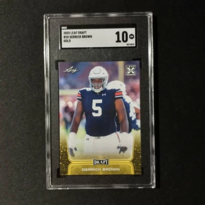 2020 Leaf Draft Derrick Brown Gold SGC 10 - Image 1 of 2