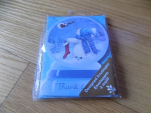 Holiday Snowman Thank You Note Card Set - 10 biglietti appunti Babbo Natale American Greetings - Foto 1 di 5