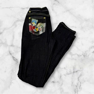 COOGI Low Rise Bootcut Jeans Dark Wash Studded Embroidered Hip Hop W 7/8 x 32 - Picture 1 of 10