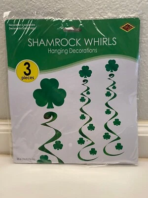 Трилистник St Patrick's Day висячая фольга вихри 30 дюймов 3 штуки - Изображение 1 из 2