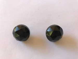 2 boutons boules Art déco en verrerie ou jais noir diamètre 18 mm réf 29 - Picture 1 of 3