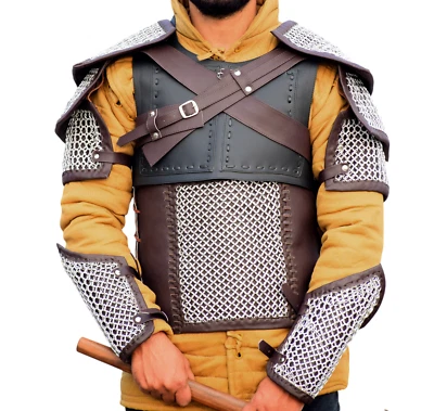 Witcher Cosplay Costume Faux Leather Men Outfits Medieval Armor - Image 1 of 4