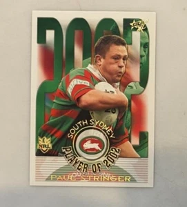 2003 NRL SELECT XL CARD: CLUB PLAYER OF THE YEAR PAUL STRINGER CP12 RABBITOHS - Picture 1 of 2