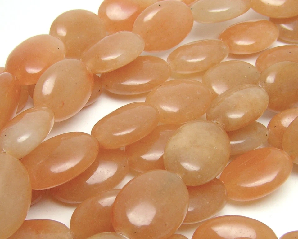 Овальные бусины 15,5 дюйма из персикового авантюрина 10x14 мм - Изображение 1 из 1
