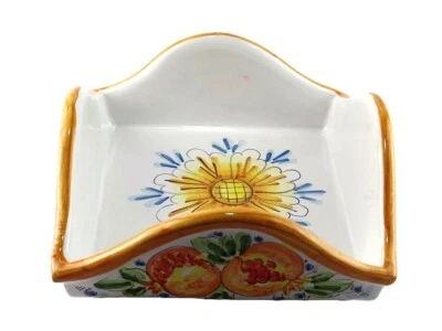 Porta tovaglioli portasalviette in ceramica di Caltagirone L19x19 cm - Immagine 1 di 4