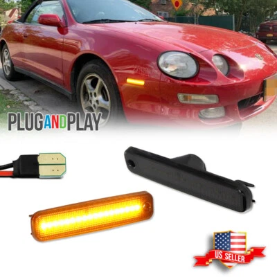 JDM Style Smoked Amber LED Front Side Marker Lights For 1994-1999 Toyota Celica - Image 1 of 4