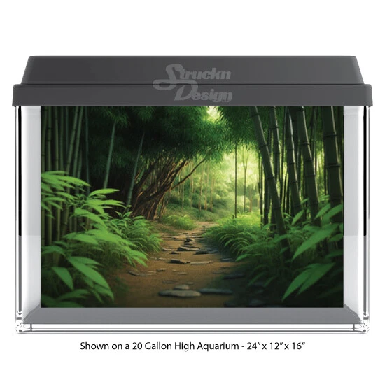 Bosque de madera verde poliéster pecera telón de fondo de vidrio fondo de acuario Foto 1 de 1