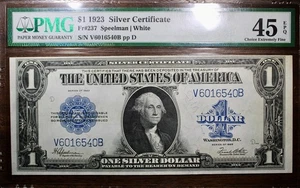 1923 $1 Silver Certificate Speelman White FR. 237 PMG EF45 EPQ - Picture 1 of 2
