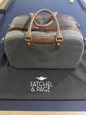 Satchel and Page Canvas Weekender Bag with Shoulder Strap $545 MSRP - Image 1 of 4