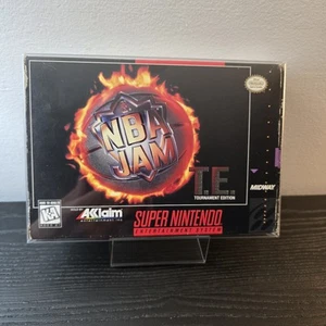 NBA Jam TE Tournament Edition Super Nintendo SNES Caja Completa Póster Tarjeta Reg - Imagen 1 de 24