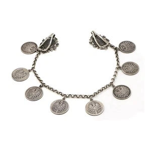 Charivari Kette mit Münzanhänger 1 Mark Stücke 835 / 900 Silber Tracht Herren - Bild 1 von 10