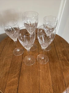 Juego De 5 Copas De Vino Blanco Cristal Corte DaVINCI PISTOIA ITALIA Excelente - Imagen 1 de 5