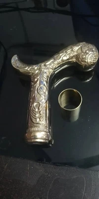 Винтажная Твердая Латунная Дизайнерская Головная Ручка Морская Винтажная Для Трости для Прогулок - Изображение 1 из 4