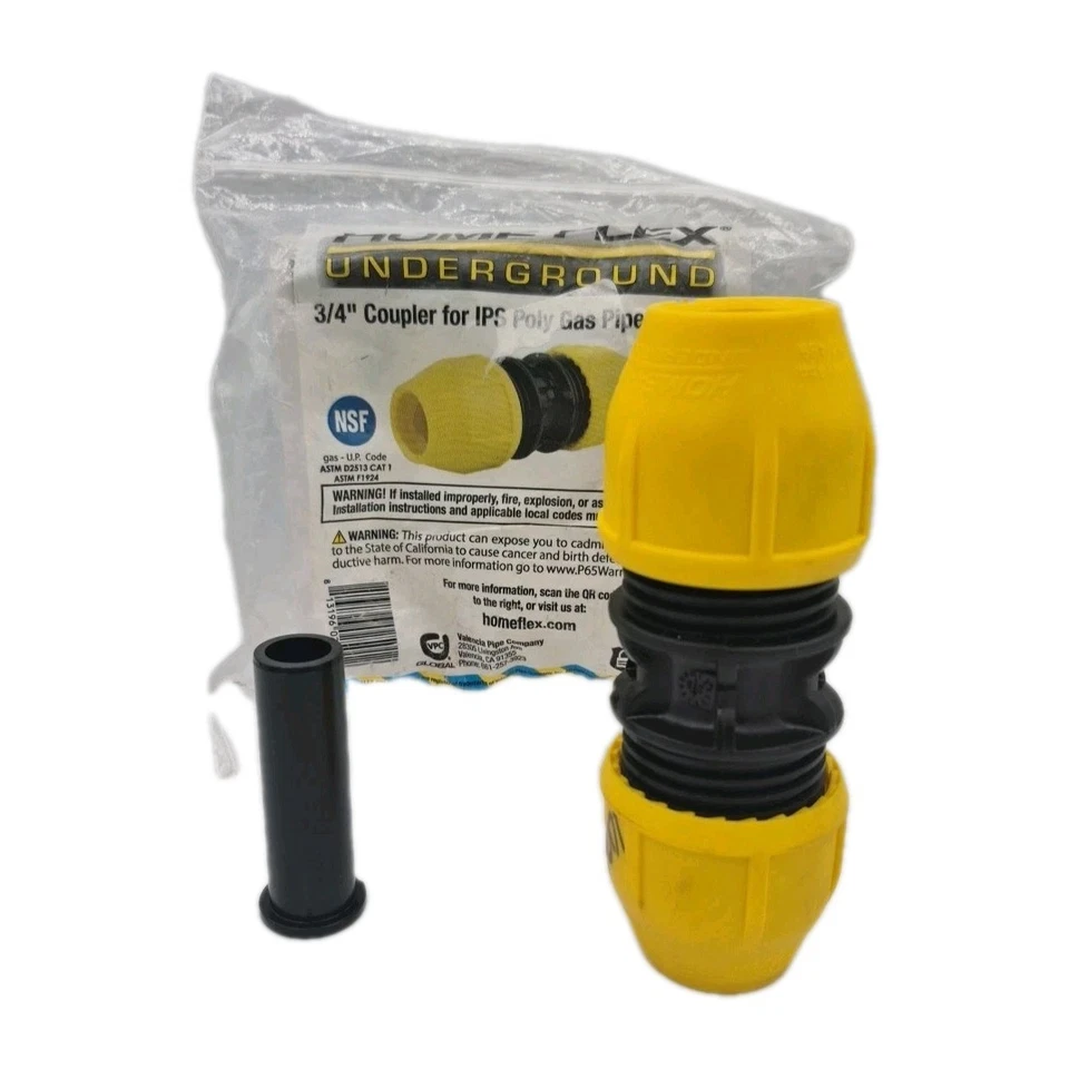 HOME-FLEX Underground 3/4" Coupler for IPS Poly Gas Pipe #SDR 11 Missing TUBE - Image 1 of 2