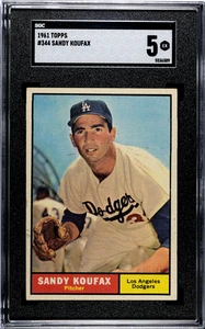 1961 Topps #344 Sandy Koufax SGC 5 Nicely Centered - Picture 1 of 2