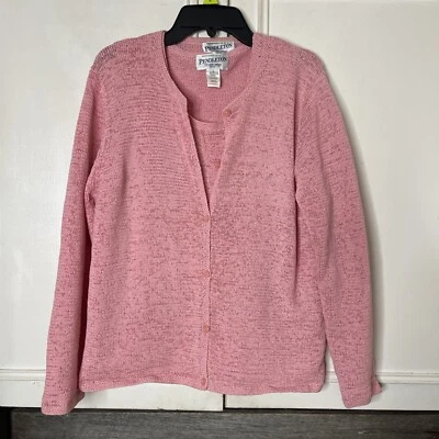 Vintage 90's Pendleton Women’s Sweater & Vest Size L Pink - Image 1 of 4