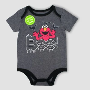 Kleinkind Halloween Baby Boo Sesam Elmo Kurzarm Body - leuchtet im Dunkeln - Bild 1 von 1