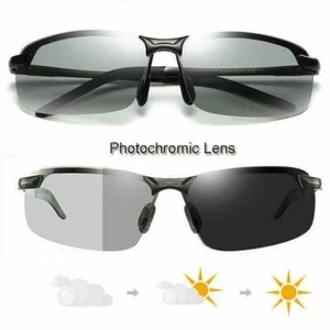 Photochromic Polarized Sunglasses Men's UV400 Driving Transition Lens Glasses - Picture 1 of 10