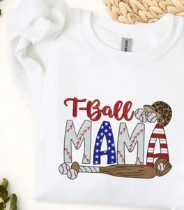 T Ball Mama Custom Embroidered Sweatshirt/Hoodie - Picture 1 of 4