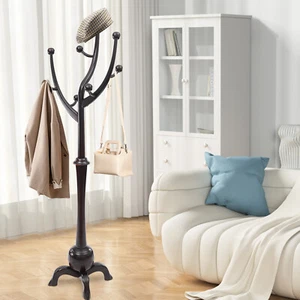 Appendiabiti in legno indipendente camera da letto cappello appendiabiti albero 8 ganci - Foto 1 di 14