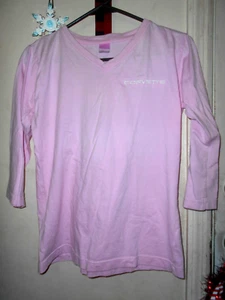 C/A/T Corvette Ladies Medium Pink 3/4 Sleeve V-Neck Pullover. - Picture 1 of 3