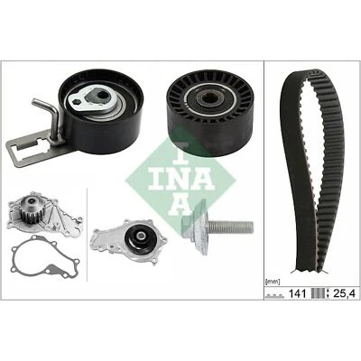 Timing Belt & Water Pump Kit For Ford Mondeo MK4 1.6 TDCi INA CV2Q6B217AA - Image 1 of 4