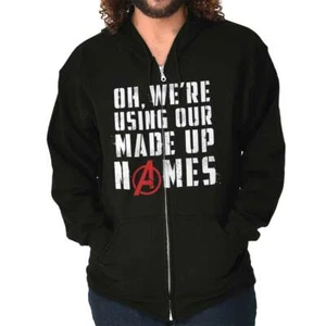 Funny Superhero Using Our Made Up Names Joke Sweatshirt Zip Up Hoodie Men Women - Picture 1 of 9