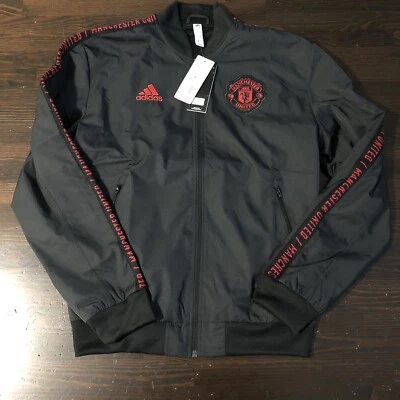 Manchester United Zip Up Wind Breaker Black Size Small - Image 1 of 4