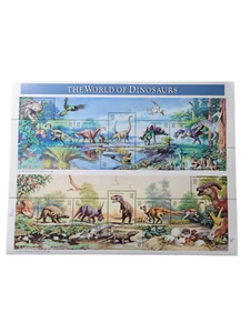 HOJA DE ESTAMPILLAS DEL MUNDO DE LOS DINOSAURIOS -- EE. UU. #3136 32 CENTAVOS 15 ESTAMPILLAS USPS 1996 - Imagen 1 de 5