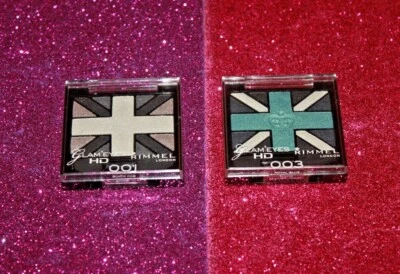 Rimmel Glam'Eyes HD Quad Eye Shadow 003 Royal Blue +001 Black Cab Sealed LOT/2 - Image 1 of 2