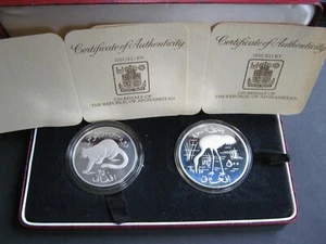 Afghanistan 1978 Conservation series Sterling silver Proof 250 & 500 Afghanis - Picture 1 of 7