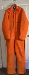 Duxbak Hunting Suit Mens 38-40 Blaze Orange Insulated Coveralls USA VTG Snowsuit - Picture 1 of 8