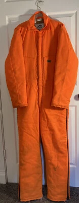 Duxbak Hunting Suit Mens 38-40 Blaze Orange Insulated Coveralls USA VTG Snowsuit - Image 1 of 4