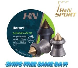 H&N Hornet 25 Cal, 6.35mm, 22.07 Grain, 150 Count, Pointed NEW!! # PY-P-1378