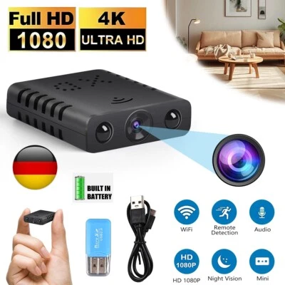 4K Mini Kamera 1080P Wireless WLAN WiFi Kamera Überwachungkamera IR Cam HD - Bild 1 von 4