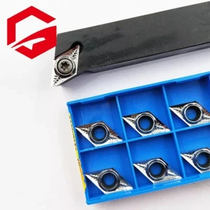 Portaherramientas de torneado externo de torno SDQCR 1616H11 16 mm + 10 insertos DCGT11T304 - Imagen 1 de 5