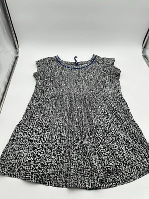 Motherhood Maternity Top Women's Size M White/black Polka dot Blouse W/blue Trim - Image 1 of 4