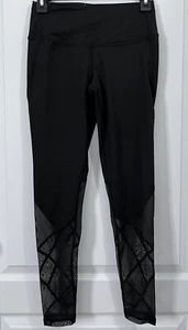 Victoria Sport Women's Knockout Leggings Sz SMALL Black Semi Sheer Mesh - Picture 1 of 18