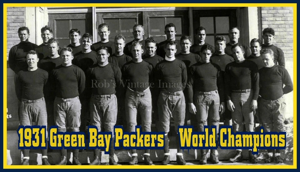 Póster fotográfico de los Green Bay Packers NFL 1931 campeón mundial foto de colección del equipo S Foto 1 de 1