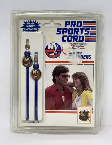 NOS VINTAGE 1987 New York Islanders PRO SPORTS CORD GLASSES SUNGLASSES Neck NHL Cover