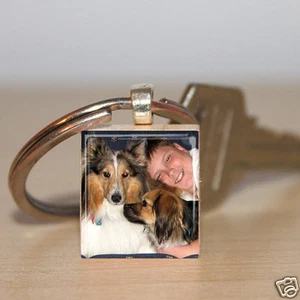 Custom Photo Image Scrabble Charm Personalized - Keepsake Keychain Customized - Picture 1 of 1