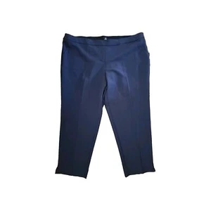 Roz & Ali Classic Fit Women's Size 22W Ankle Dark Blue Dressbarn Pants - Picture 1 of 7