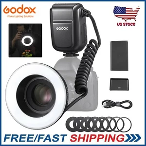 Godox MF-R76 Macro LED Ring Flash Speedlite Li-ion Battery Dual for DSLR Cameras - Picture 1 of 6