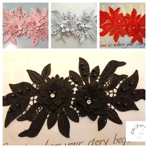 Beautiful lace applique for costume / hair size - 9 inches x 4.5 inches - Picture 1 of 9