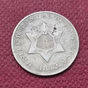 1852 Three Cent Piece Silver Trime 3c Better Grade XF #42362 - Picture 1 of 2