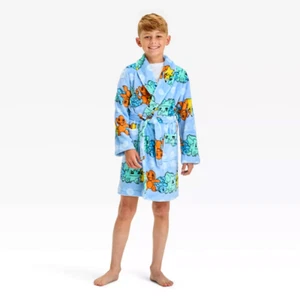 Kids Pokemon Pikachu Robe Pajama Cover Up Bathrobe Boy Girl 4 6 8 10 12 NWT - Picture 1 of 3