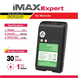 Batería 7.2V 1500mAh NiMh para Motorola PMNN4071, Mag One BPR40 - Imagen 1 de 5
