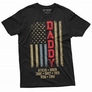 Personalized Dad Shirt Custom KIDS Name Customizable Daddy Tee Father's Day Tee - Picture 1 of 8