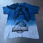 JURASSIC WORLD Park  Movie Giant T-Rex Blue White Tye Dye T Shirt Size Large