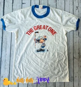 Vintage 80s The Great One #98 1/2 Mickey Mouse Hockey Raglan Shirt M - Picture 1 of 7